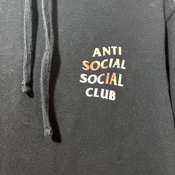 Anti Social Social Club Hoodie Black Camo Lettering - Picture 2 of 8